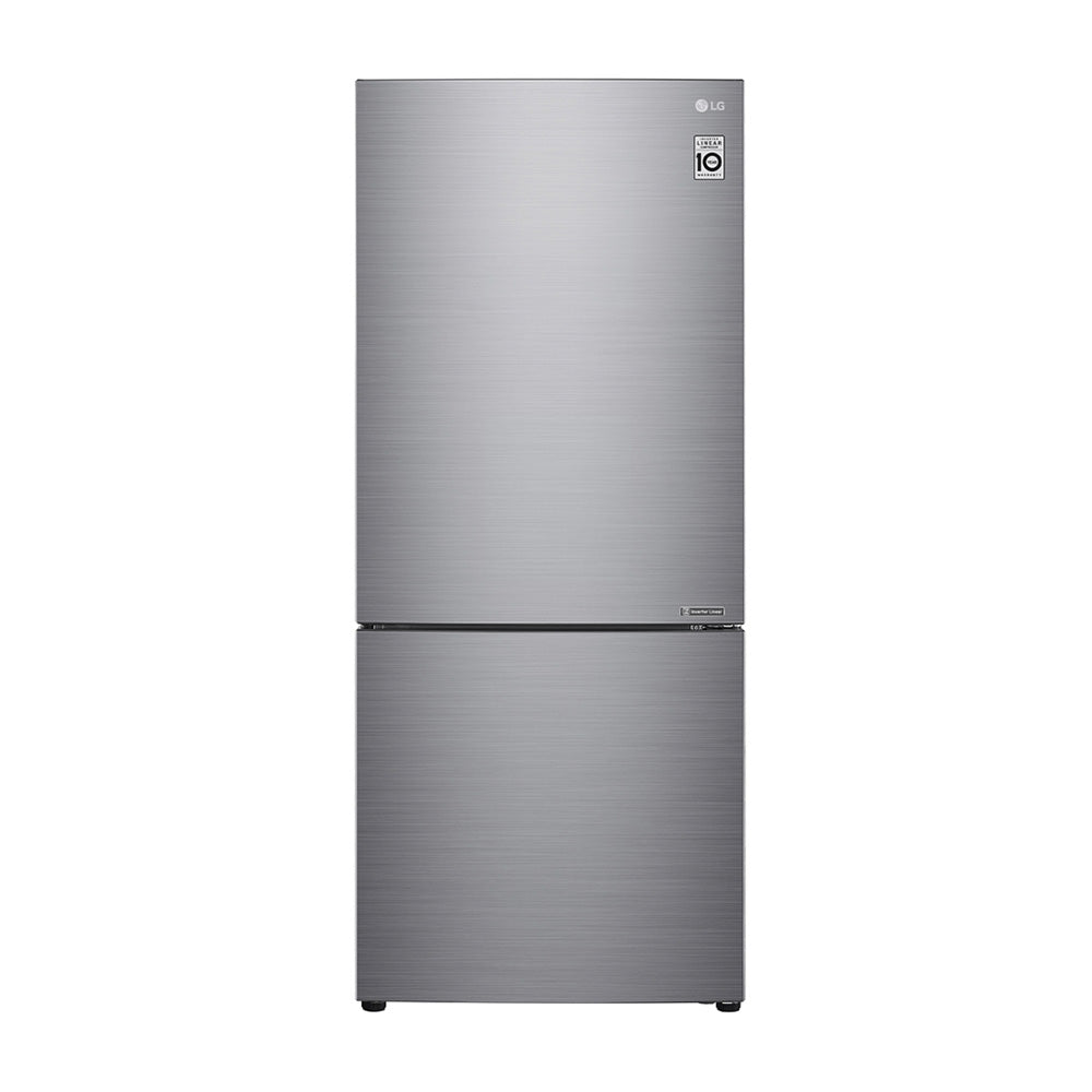 LG 420L Bottom Mount Fridge Stainless Steel GB-455PL, Front view