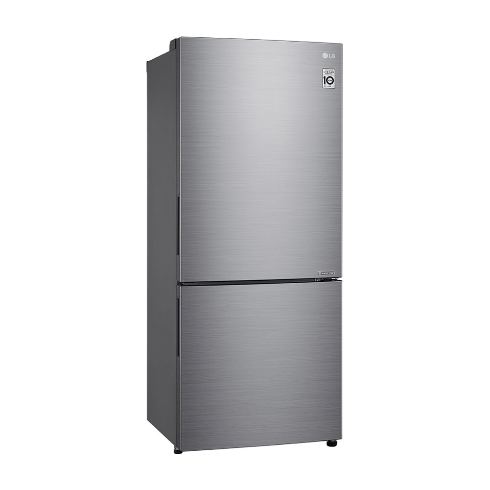 LG 420L Bottom Mount Fridge Stainless Steel GB-455PL, Front right view