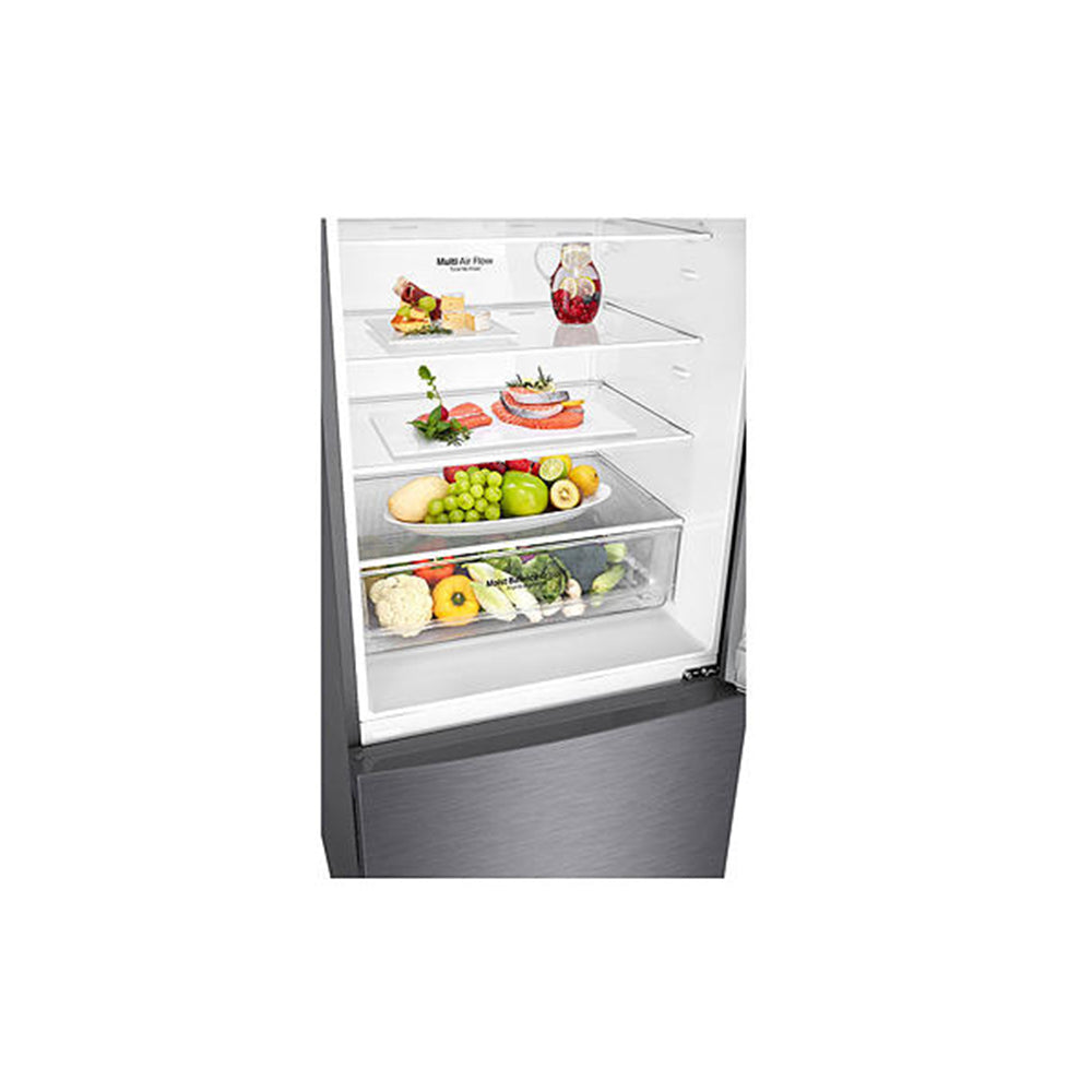 LG 420L Bottom Mount Fridge Dark Graphite GB-455UPLE, Glass shelf view 