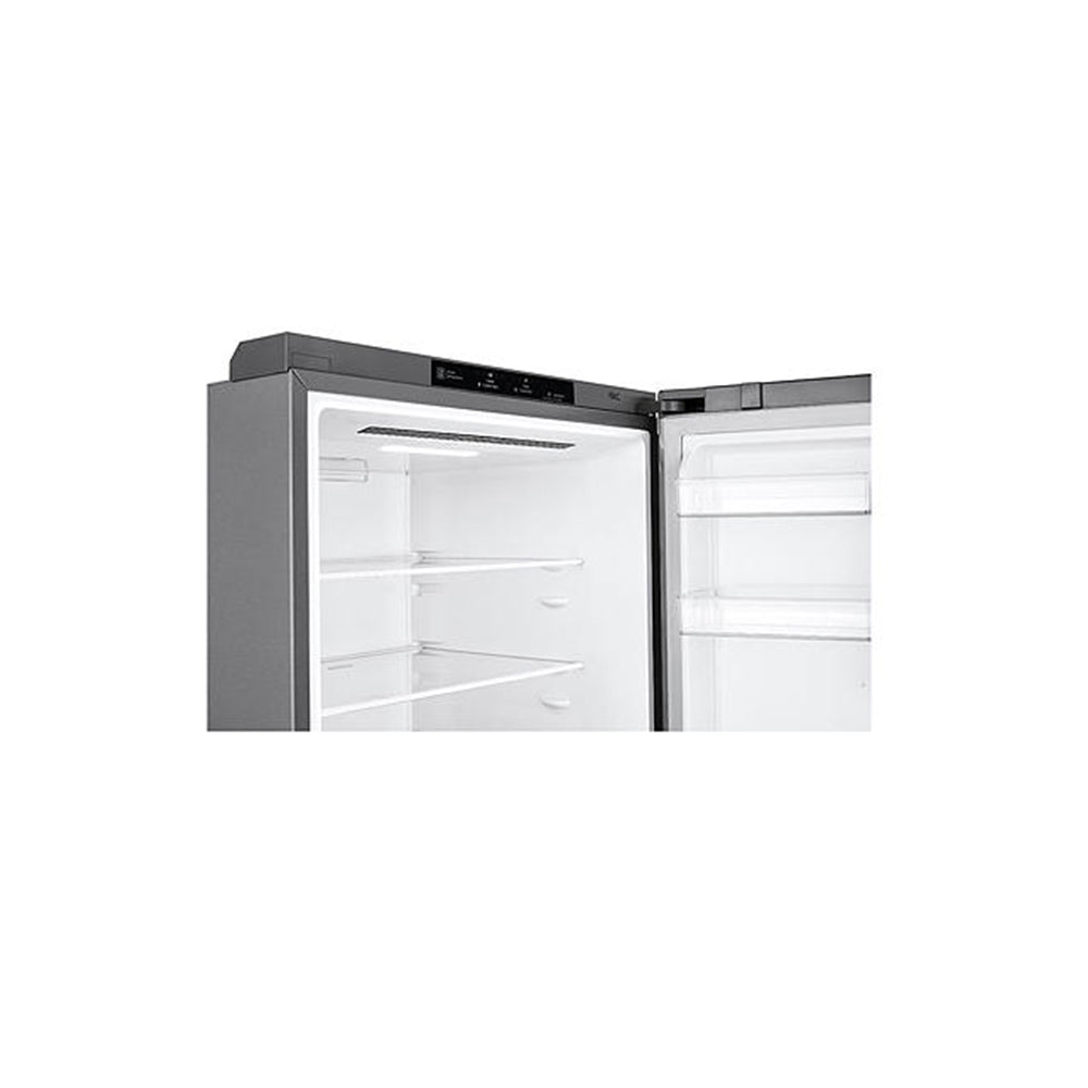 LG 420L Bottom Mount Fridge Dark Graphite GB-455UPLE, Front top right view