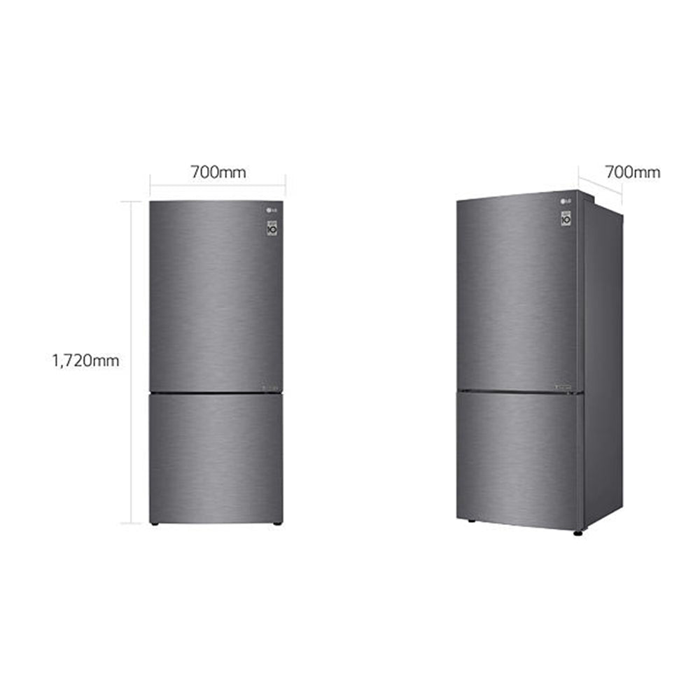 LG 420L Bottom Mount Fridge Dark Graphite GB-455UPLE, Dimension