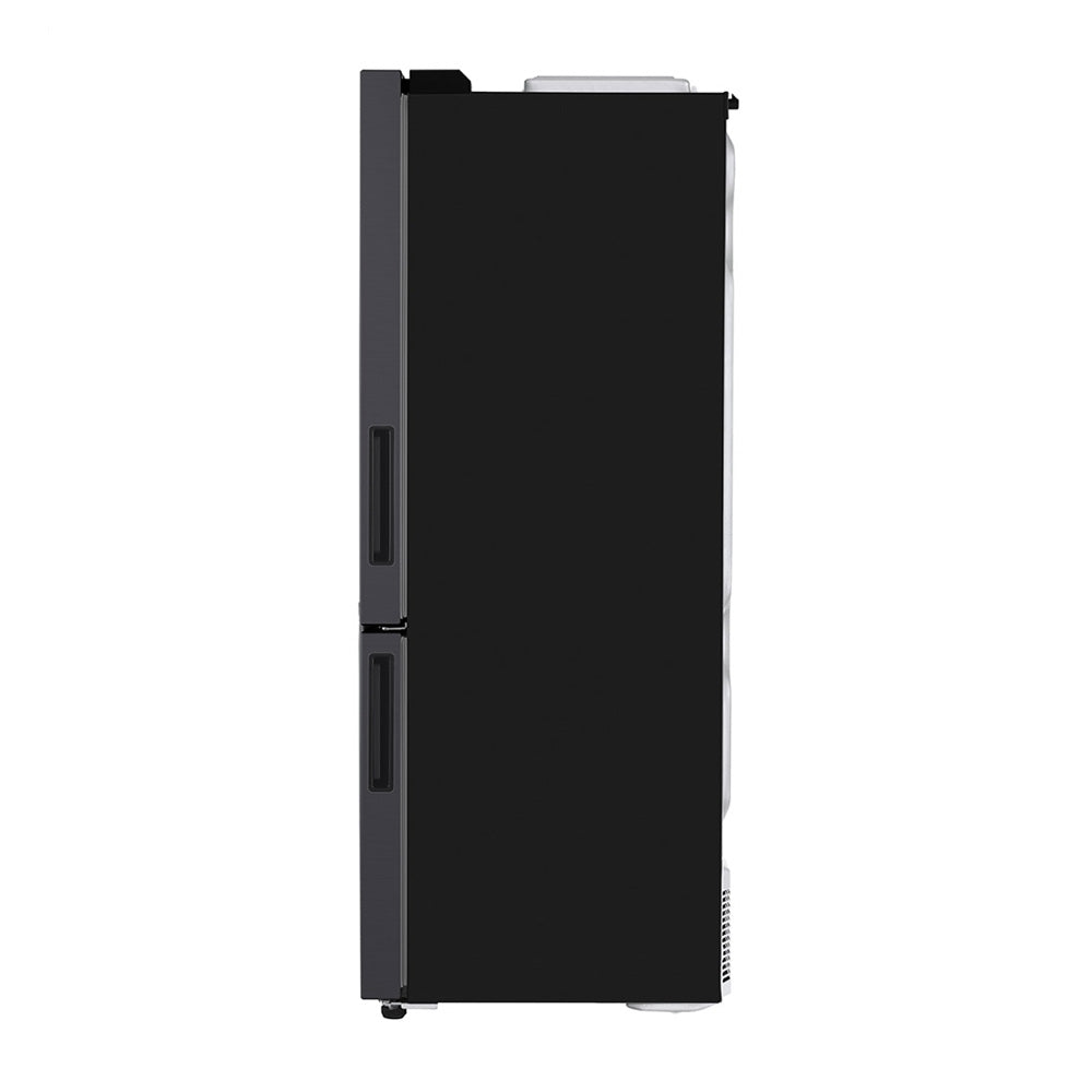 LG 420L Bottom Mount Non-Plumbed Fridge Matte Black GB-W455MBL, Side view