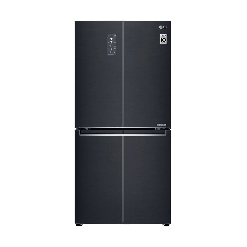 LG GF-B590MBL 530L French Door Fridge Matte Black Steel, Front view