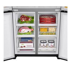 LG GF-B590MBL 530L French Door Fridge Matte Black Steel, Bottom open view 2