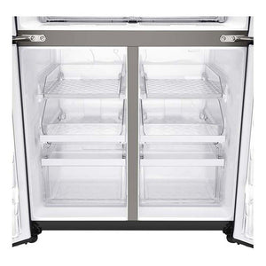 LG 664L French Door Fridge Matte Black GF-B730MBL, Bottom open