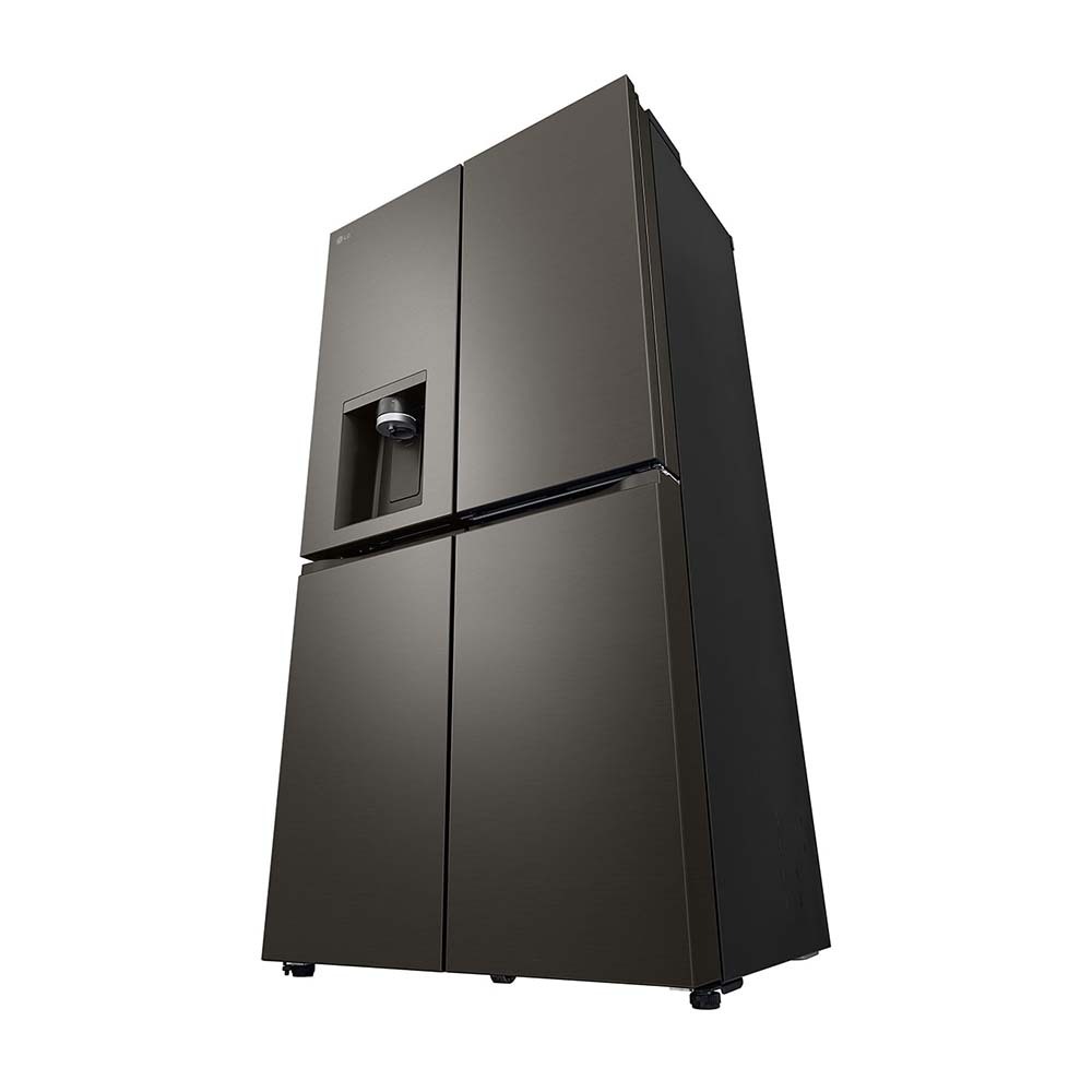 LG 638L Door in Door French Door Fridge Black Steel GF-D700BSLC, Front left view