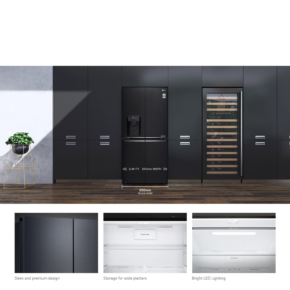 LG GFL570MBL 506L French Door Fridge Matte Black Steel