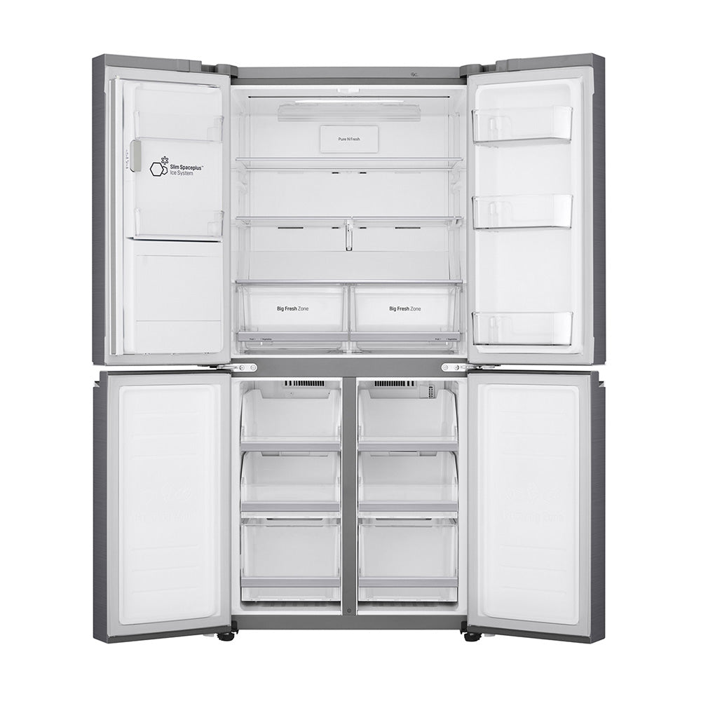 LG 506L Slim Stainless-Steel French Door Refrigerator GF-L570PL, Front view with doors open