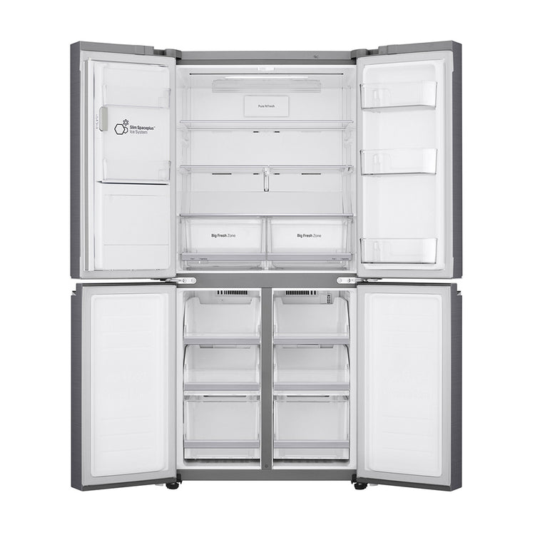 LG 506L Slim Stainless-Steel French Door Refrigerator GF-L570PL, Front view with doors open