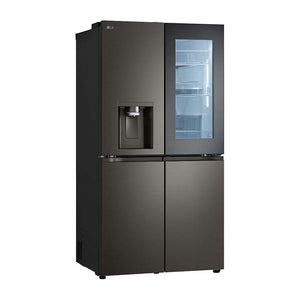 LG 642L InstaView French Door Fridge Black Steel GF-V700BSLC, Front right view