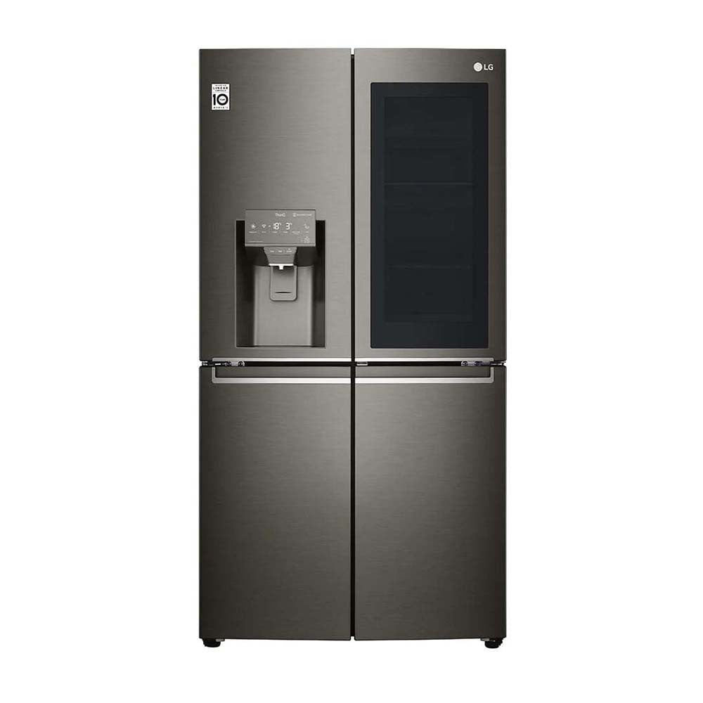 LG 637L InstaView French Door Fridge Black Steel GF-V706BSL, Front view