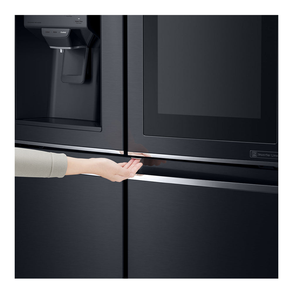 LG 910L InstaView French Door Fridge GF-V910MBSL, Door perspective view