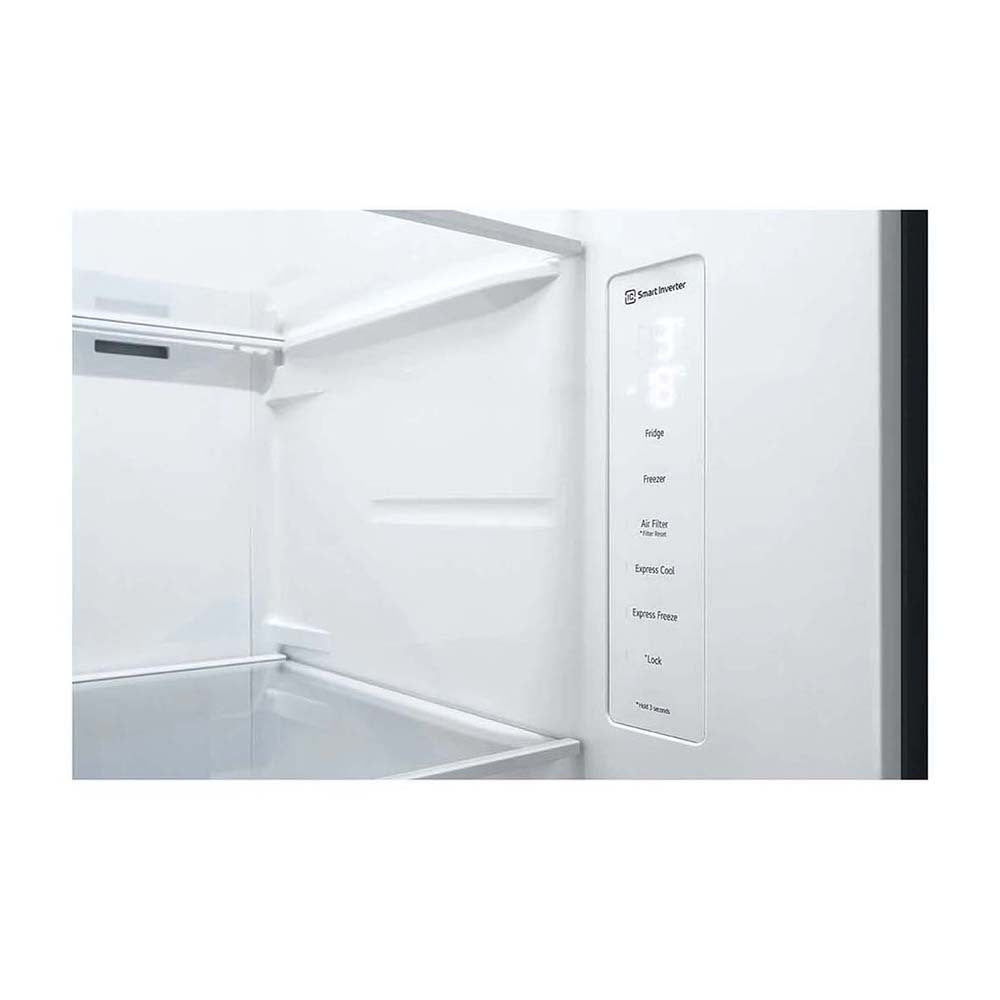 LG 655L Side By Side Fridge Stainless Steel GS-B655PL, Temperature panel view