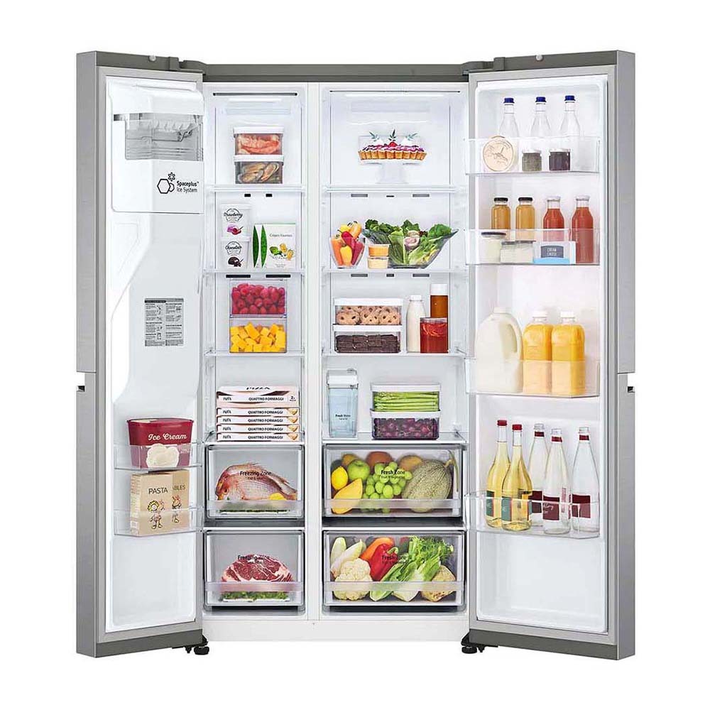 LG 635L Side by Side Fridge Stainless Steel GS-N635PL