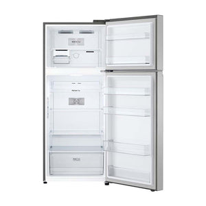 LG 375L Top Mount Fridge Stainless Steel GT-5S, Front view with open doors