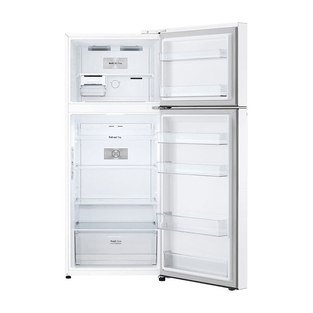 LG 375L Top Mount Fridge White GT-5W, Front view with open doors