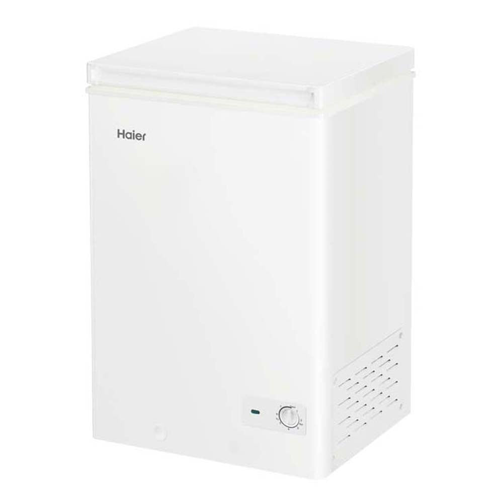 Haier HCF137W 137L Hybrid Chest Freezer White, Front left view