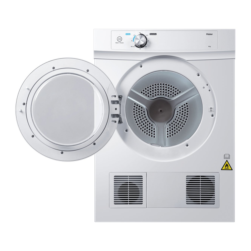 Haier 4kg Vented Sensor Dryer HDV40A1 , Front view with door open