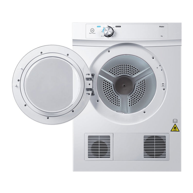 Haier 6kg Vented Sensor Dryer HDV60A1, Front view with door open