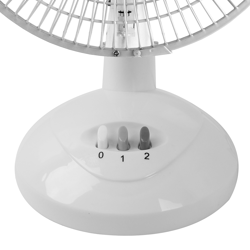 Heller HHDF23S White Desk Fan 2 Speed Setting Tilt Adjustable