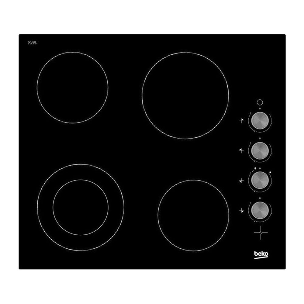 Beko HIC641051 60cm Ceramic Electric Cooktop, Top view