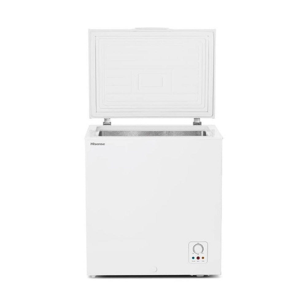 Hisense 145L Chest Freezer White HR6CF146, Front view with open top