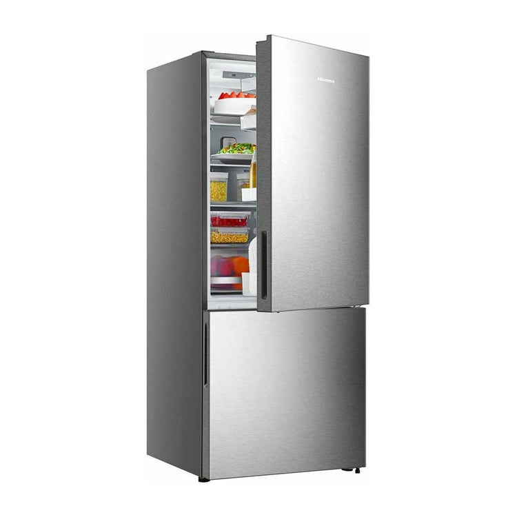 Hisense 417L Bottom Mount Fridge HRBM417S, Front right view with door open