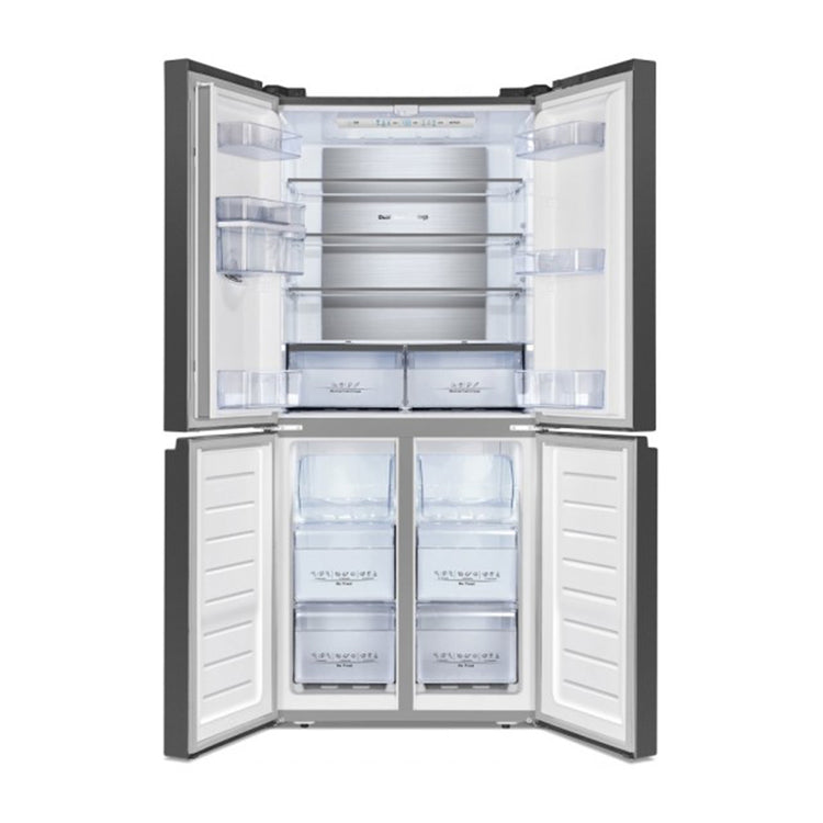 Hisense 454L PureFlat French Door Refrigerator HRCD454BW, Front view with all doors open