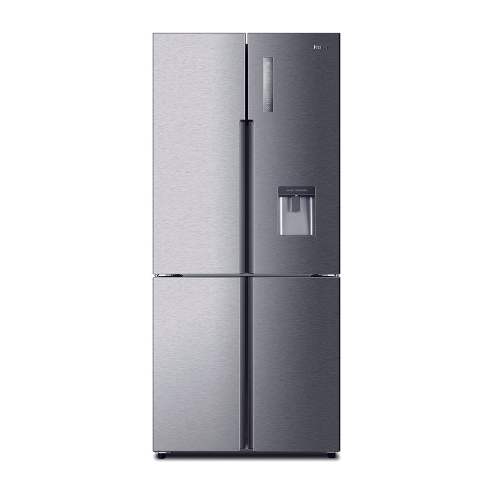 Haier HRF516YHS 466L Quad Door Fridge Satina, Front view