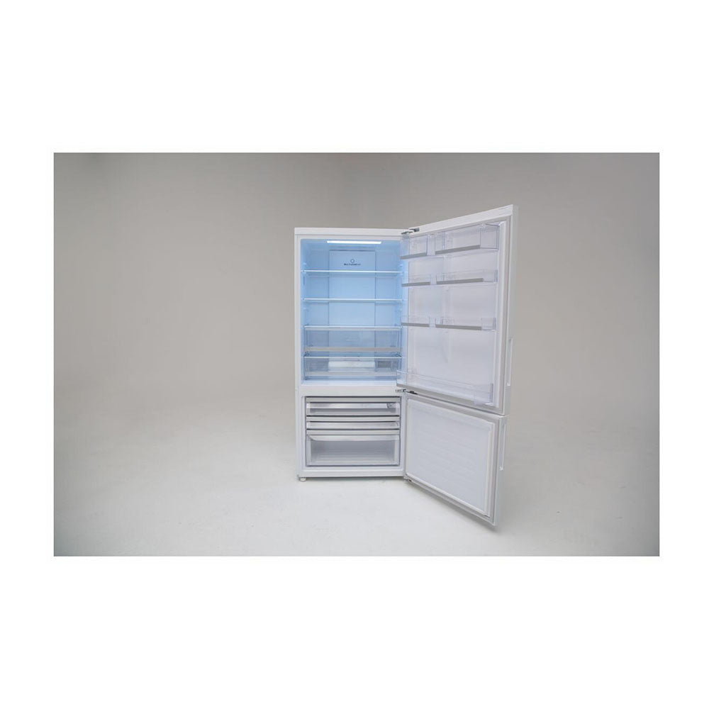 Haier HRF520BW 498L Bottom Mount Fridge White, Front view with both door open