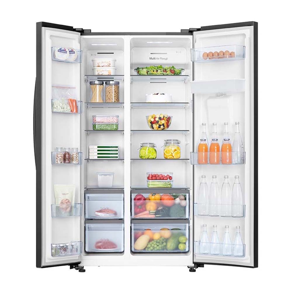 Hisense 578L Side By Side Fridge HRSBS578BW, Front view withdoors open