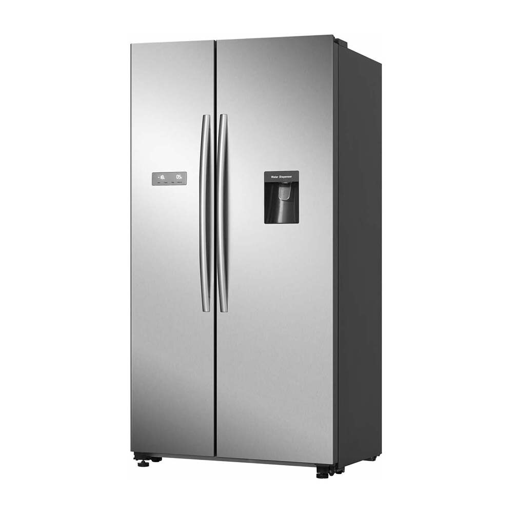 Hisense HRSBS578SW 578L Side By Side Fridge, Front right view