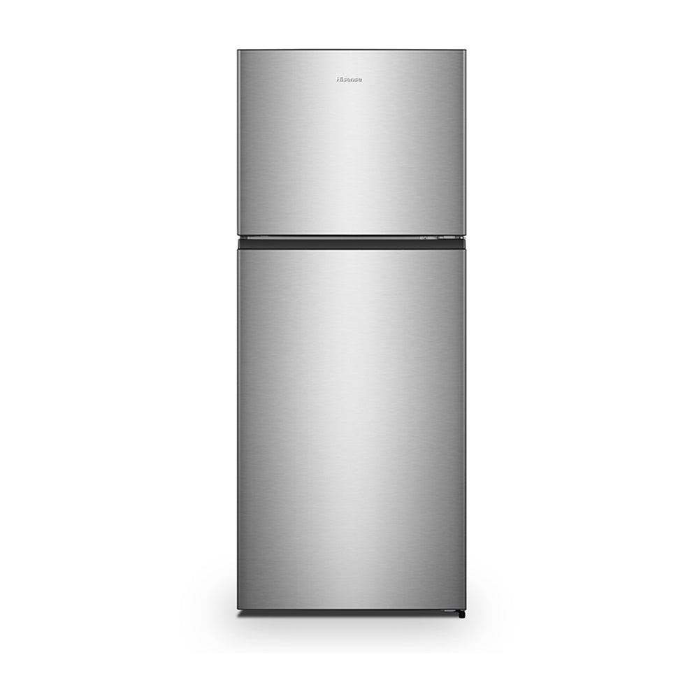 Hisense HRTF424S 424L Top Mount Fridge Silver, Front view