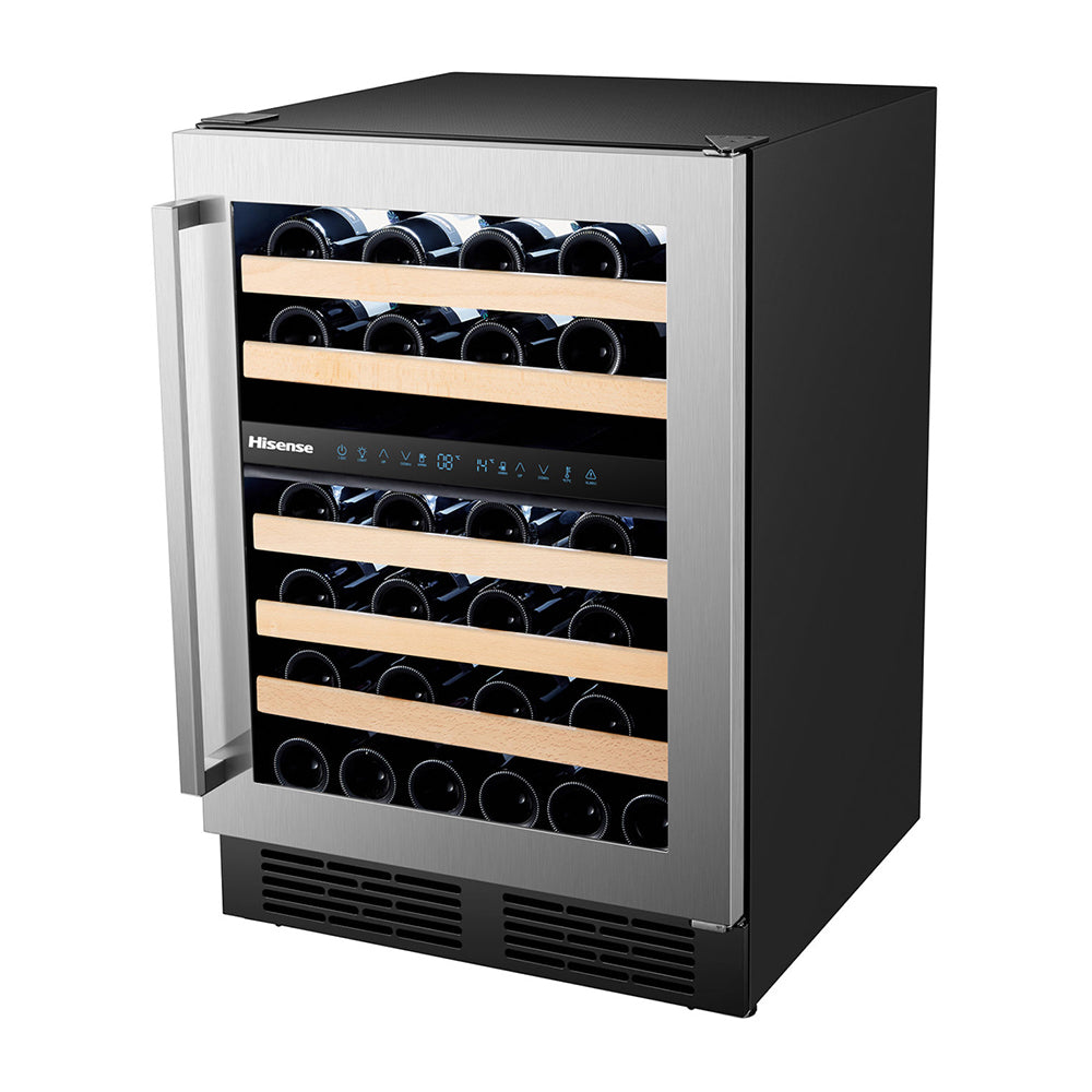 Hisense HRWC46 46 Bottle Dual Zone Wine Cellar, Front left view