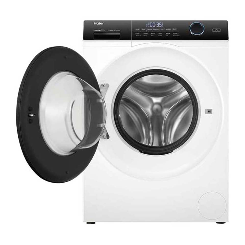 Haier 7.5kg Front Load Washer with Steam HWF75AN1, Front view with door open