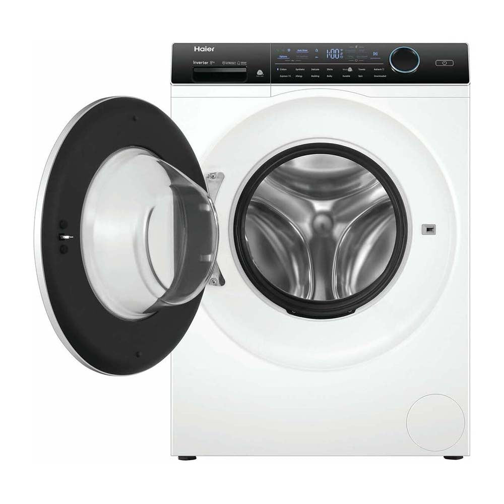 Haier 8kg Front Load Washer with UV Protect HWF80AN1, Front view with door open