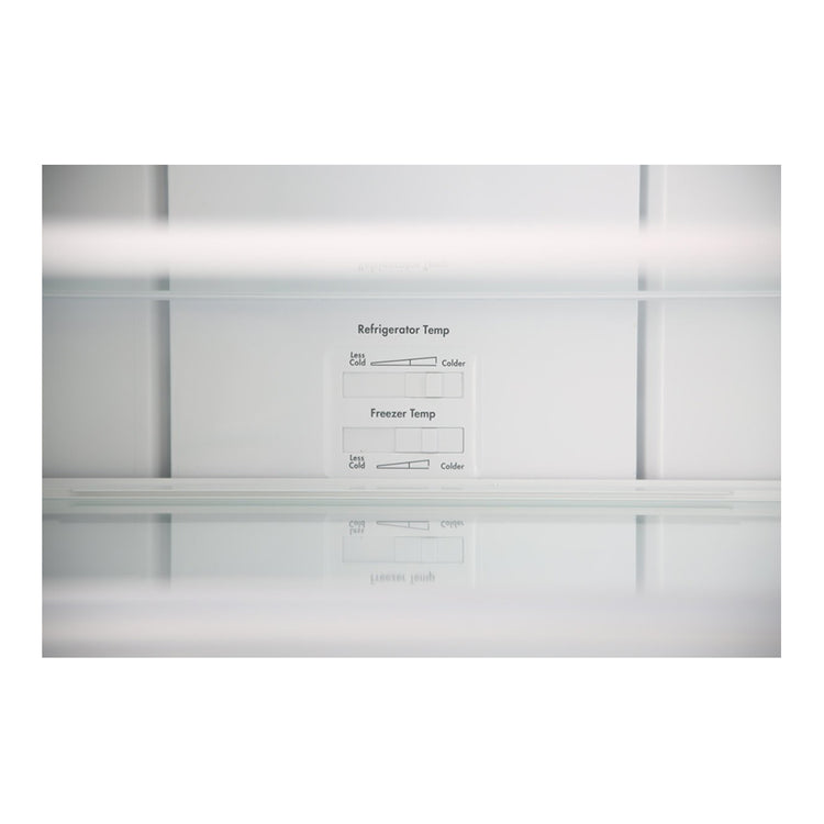 Kelvinator KBM4502AA 453L Bottom Mount Fridge Artic Silver, Temperature panel perspective view