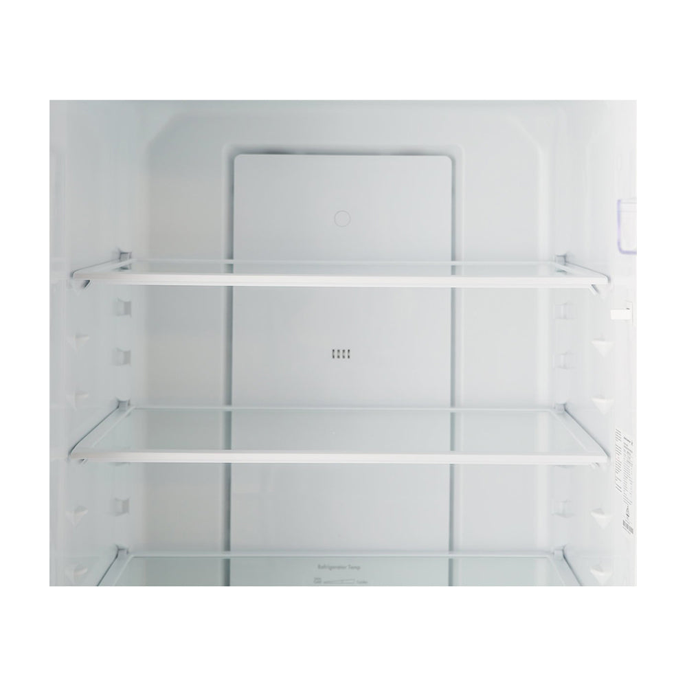 Kelvinator KBM4502ACR 425L Bottom Mount Fridge Silver, Glass shelf view