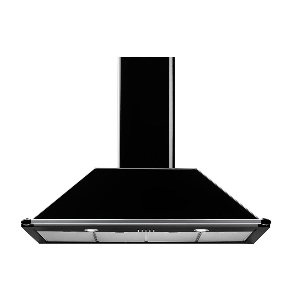 Smeg 110cm Wall Mount Canopy Rangehood KT110BLA, Front view