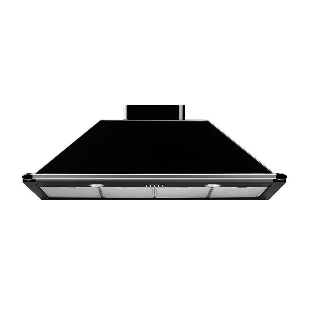 Smeg 110cm Wall Mount Canopy Rangehood KT110BLA, Front view 2