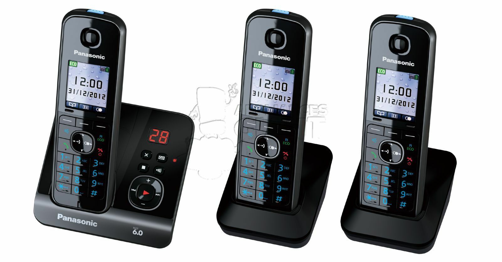 Panasonic Cordless Phone - Triple Pack - KX-TG8163ALB, Image 2