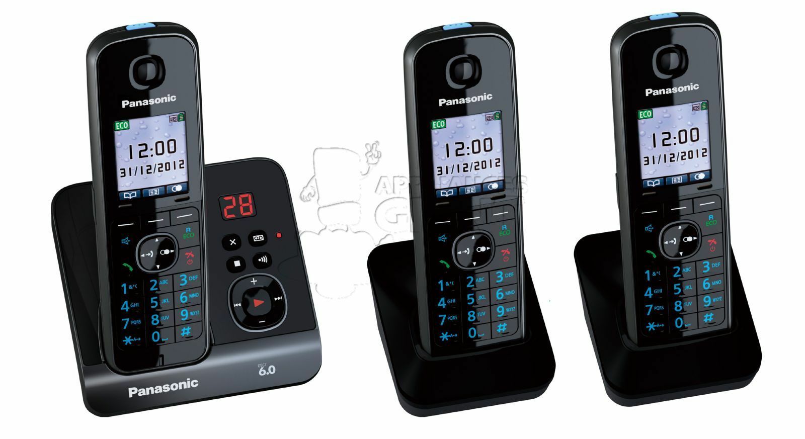 Panasonic Cordless Phone - Triple Pack - KX-TG8163ALB, Image 3