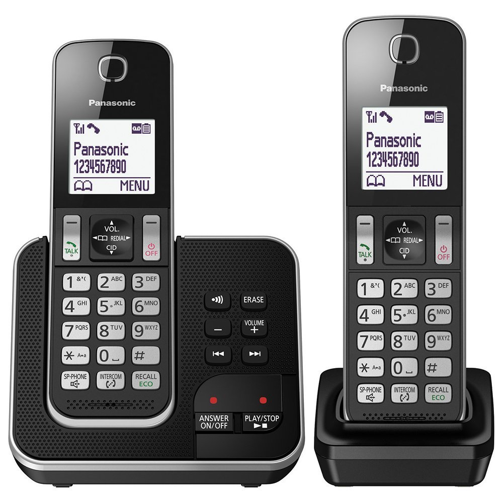 Panasonic KX-TGD322ALB Twin Cordless Phone System with Answering Machine, Image 1