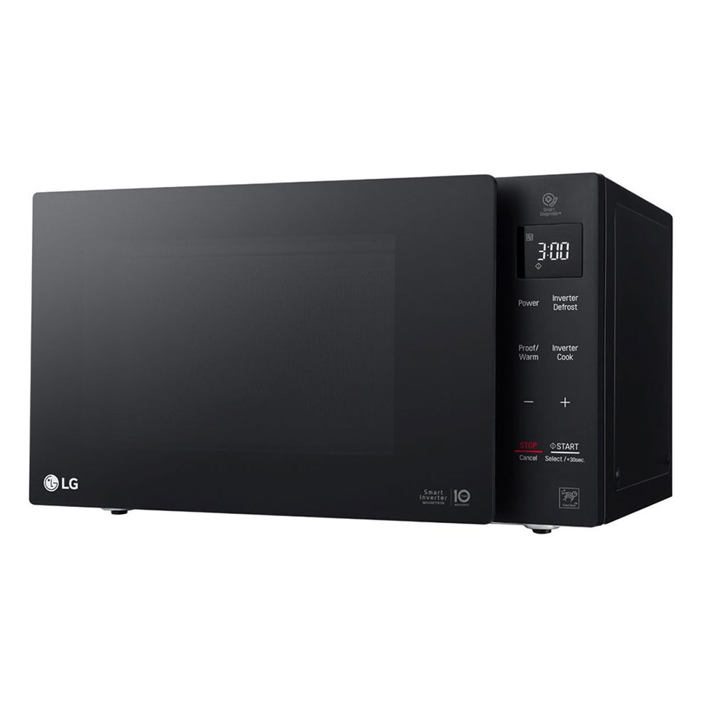 LG NeoChef 23L Smart Inverter Microwave Oven Black MS2336DB, Front left view