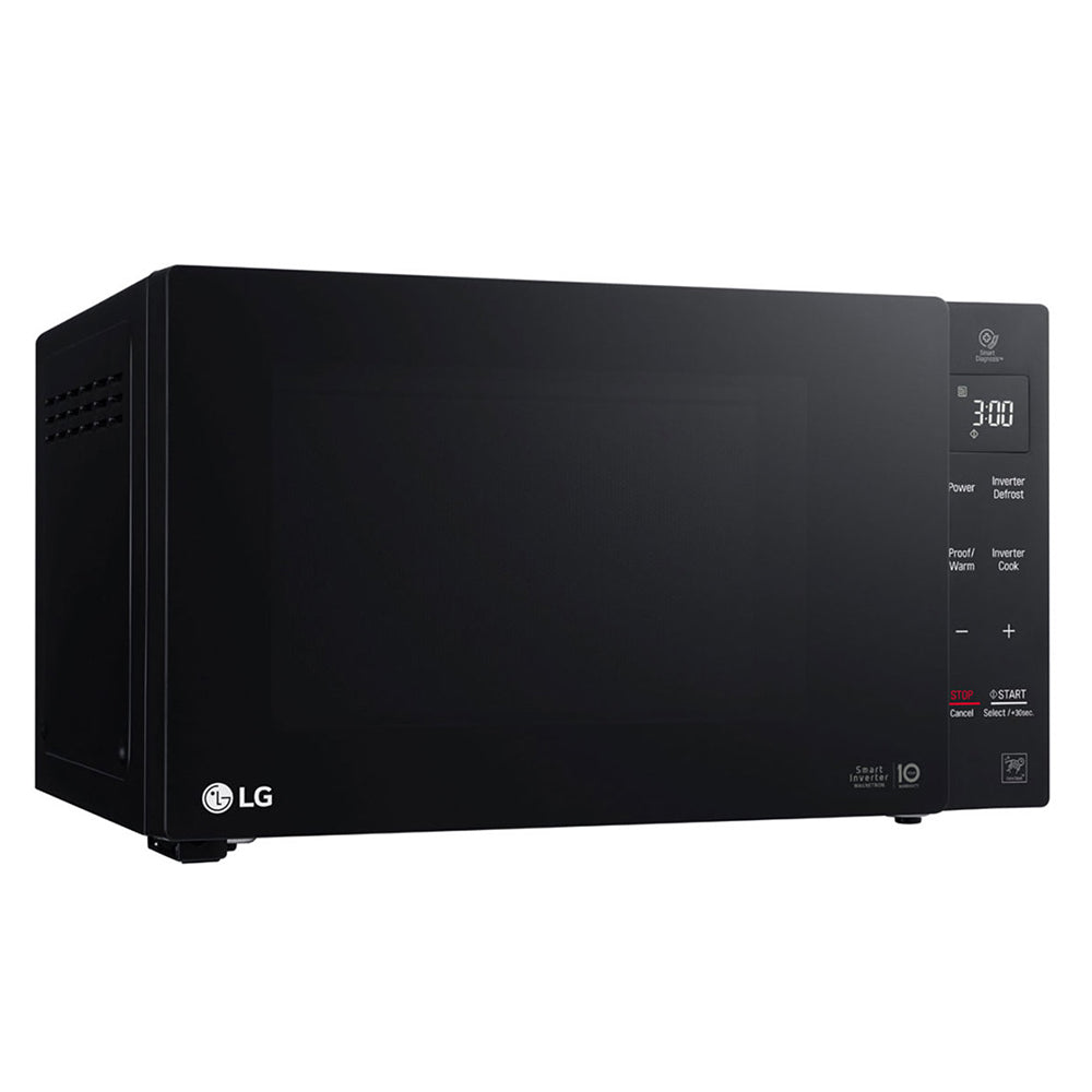 LG NeoChef 23L Smart Inverter Microwave Oven Black MS2336DB, Front right view