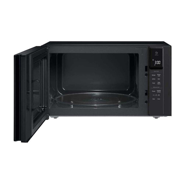 LG NeoChef 42L Microwave Oven Matte Black MS4296OMBB, Front view with door open