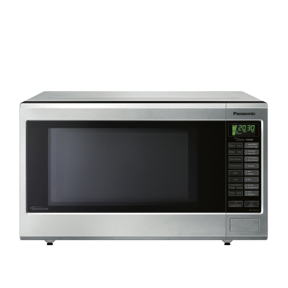 Panasonic NN-ST671S Stainless Steel 32L Microwave Oven Inverter 1200W, Front view