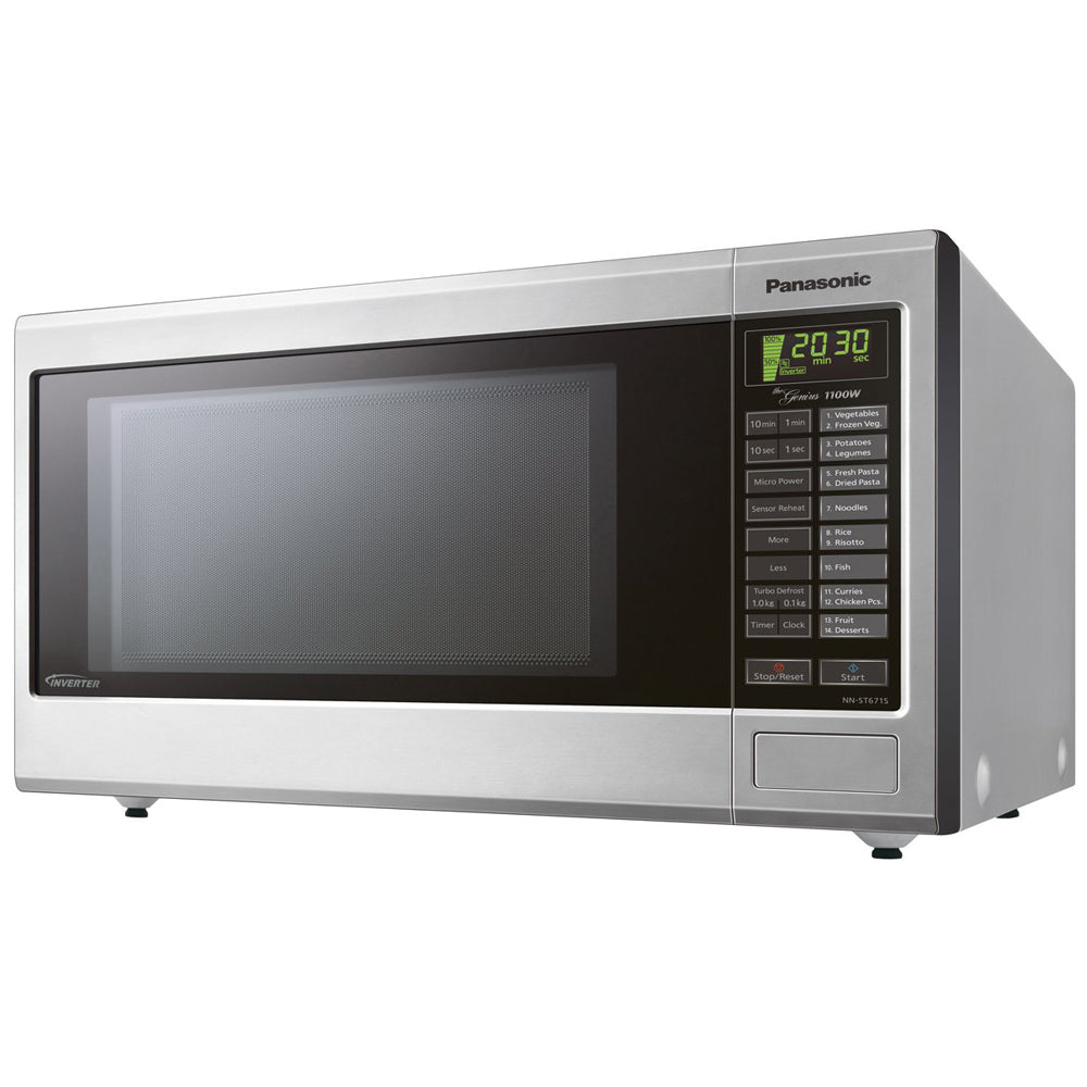 Panasonic NN-ST671S Stainless Steel 32L Microwave Oven Inverter 1200W, Front left view 