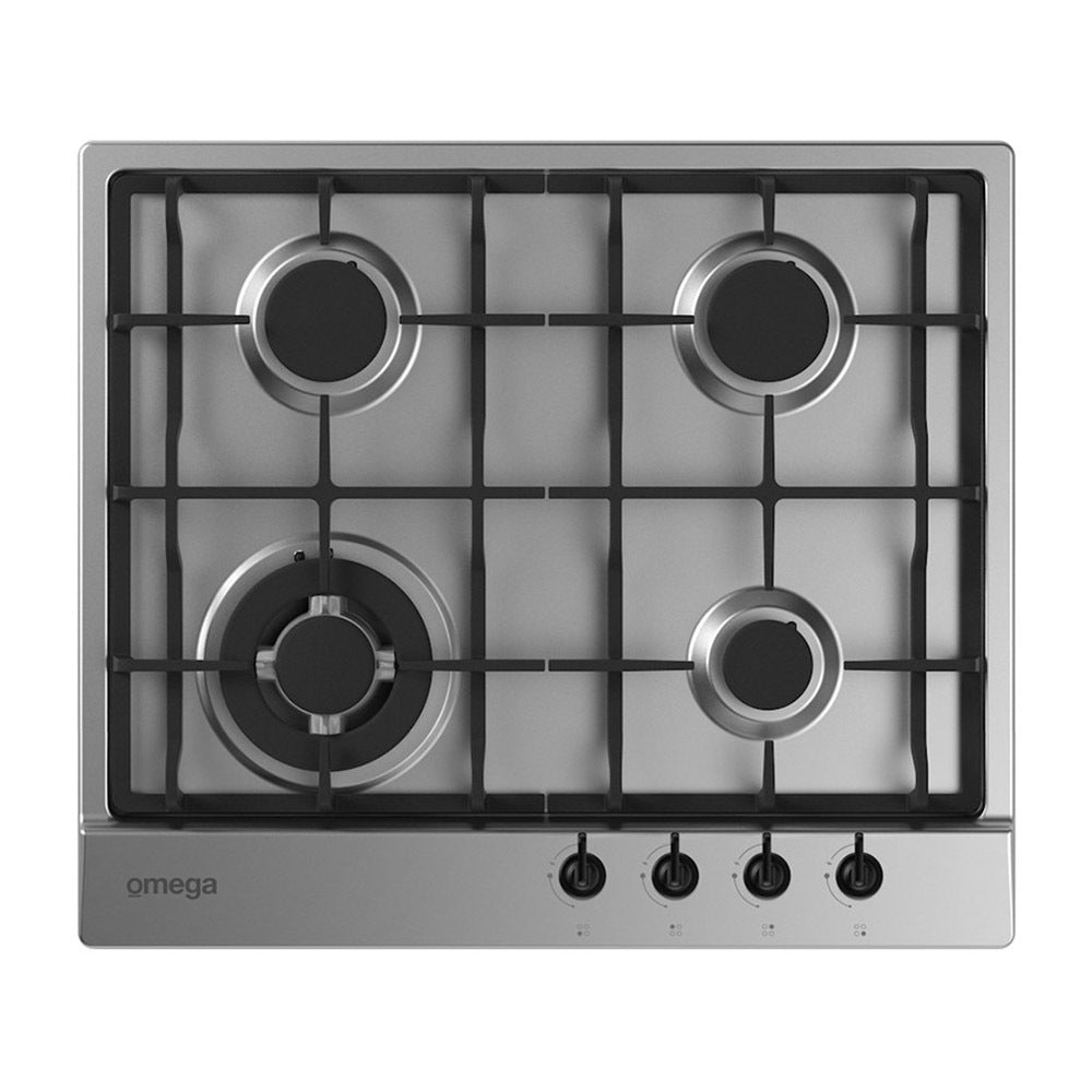 Omega OCG604X 60cm 4 Burner Gas Cooktop Stainless Steel