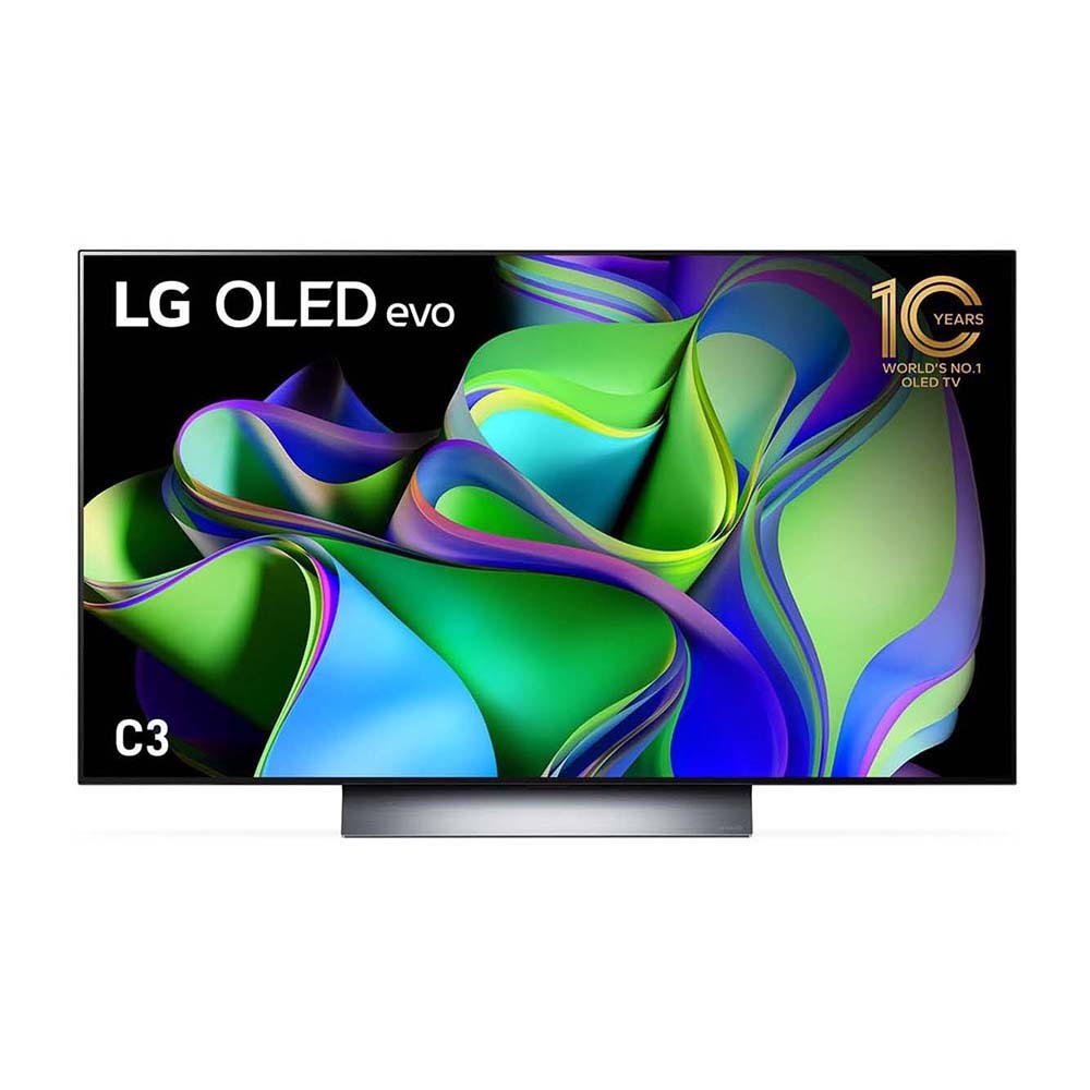 LG OLED48C3PSA C3 48 Inch OLED evo TV with Self Lit OLED Pixels, Front view